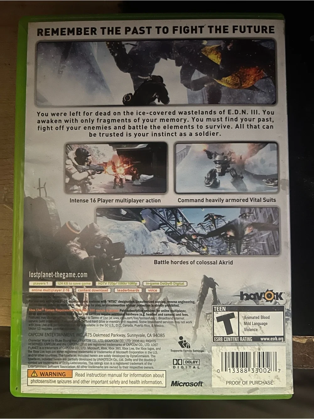 Microsoft Xbox 360 Lost Planet: Extreme Condition - Green Case